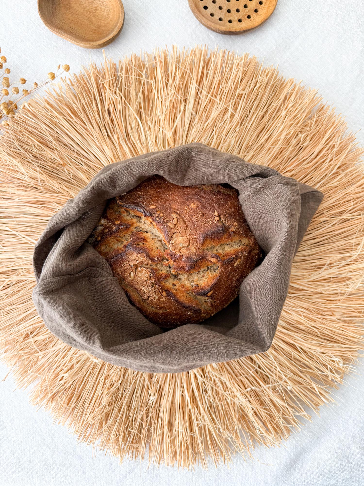 Brotbeutel aus Leinen – Braun