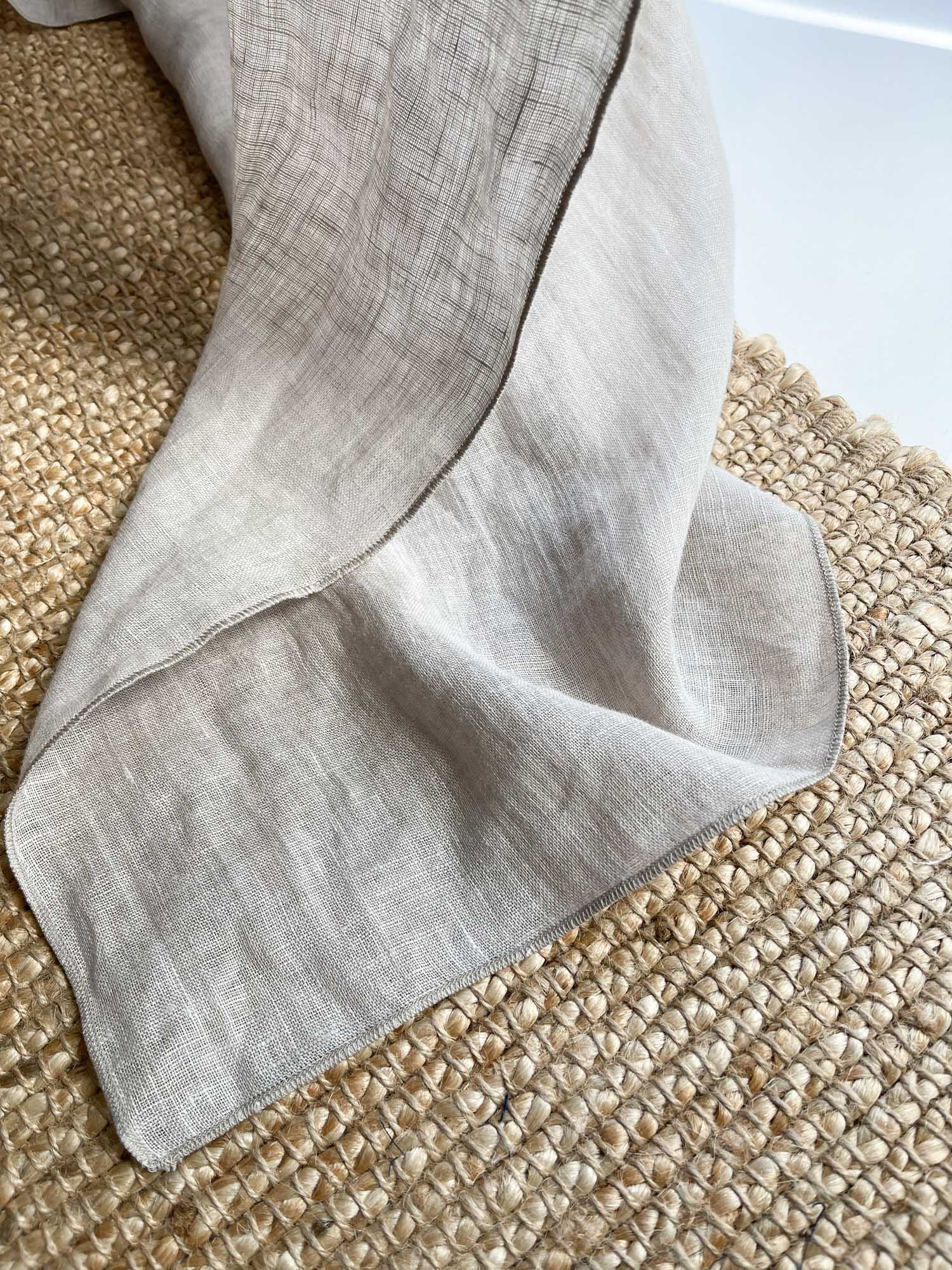 Leinen Musselin Vorhang - Beige, einzeln