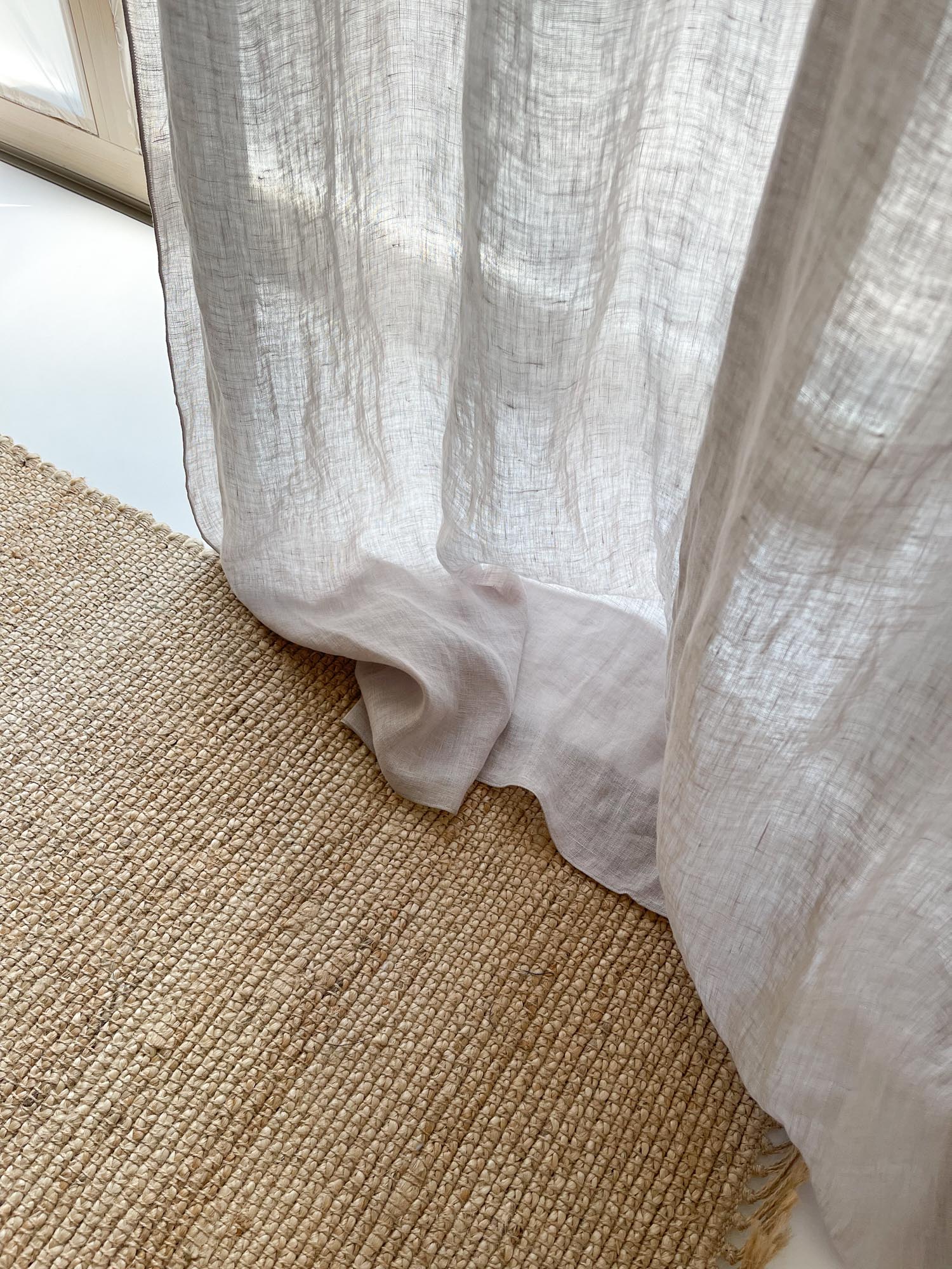 Leinen Musselin Vorhang - Beige, einzeln