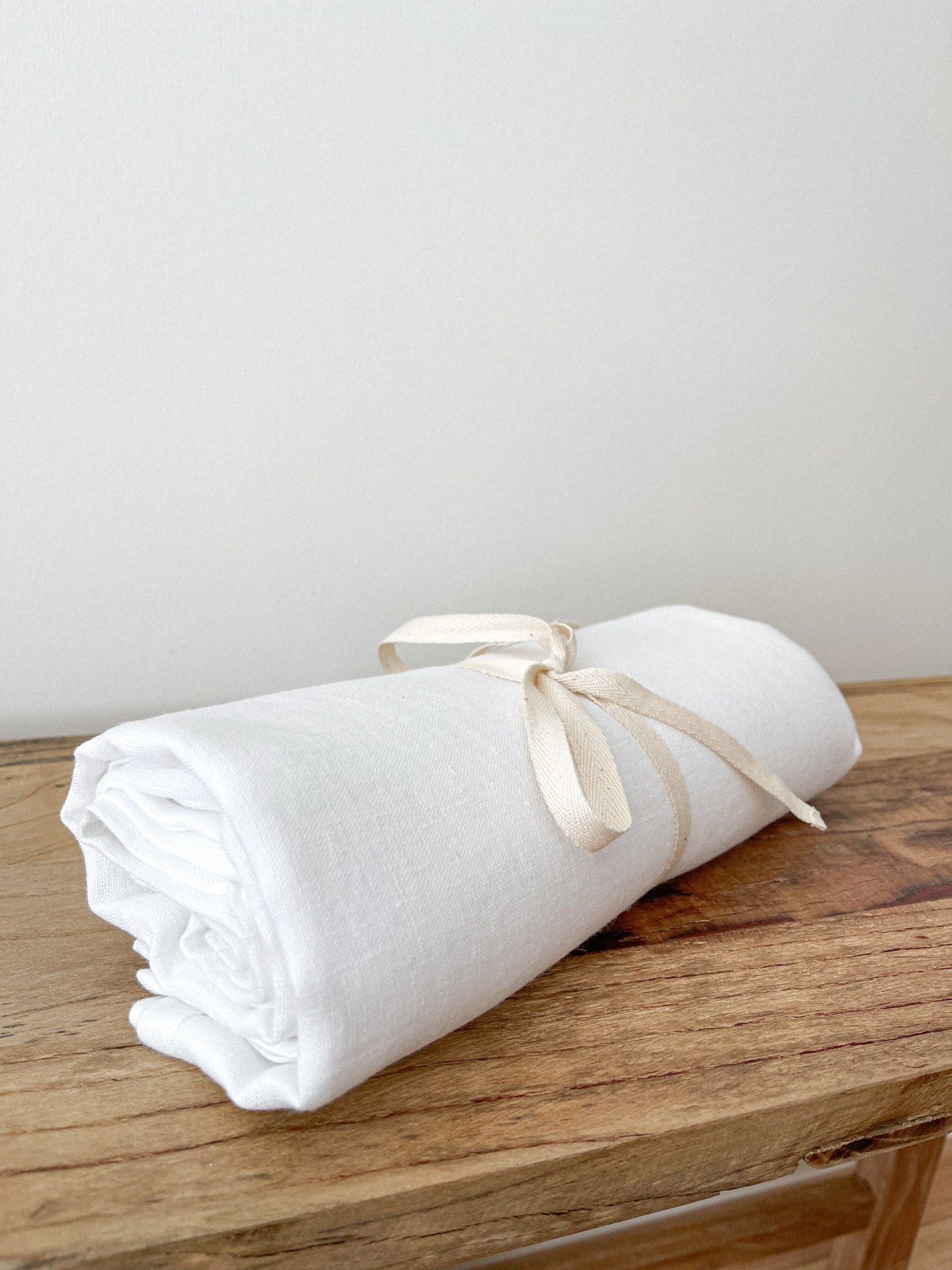 Strandtuch aus gewaschenem Leinen - Weiß